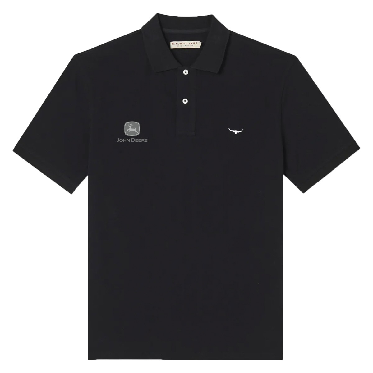 Picture of John Deere Rod Polo by R. M. Williams – Black NE
