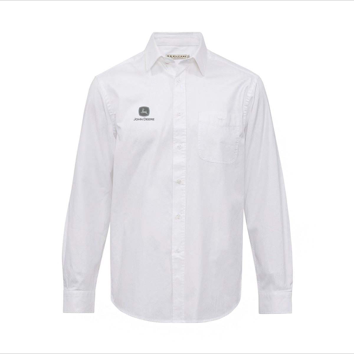 Picture of John Deere Collins Shirt by R. M. Williams – White NE
