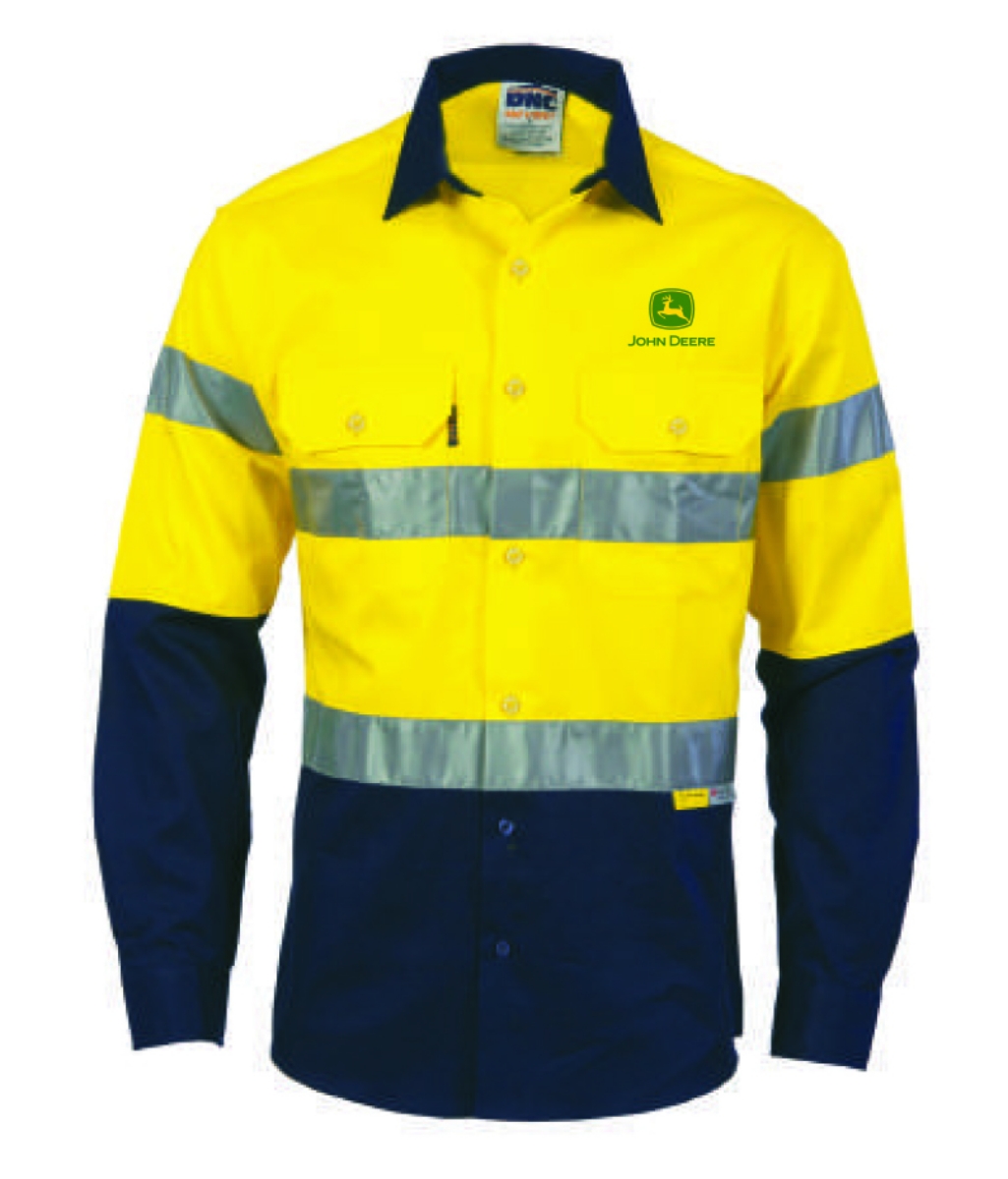 Picture of John Deere & DNC HiVis Two Tone Cool-Breeze Cotton Shirt with Under arm Airflow Vents and Reflective Tape
