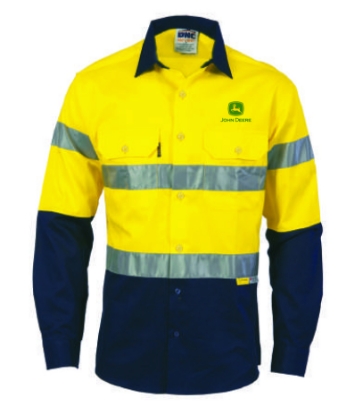 Picture of John Deere & DNC HiVis Two Tone Cool-Breeze Cotton Shirt with Under arm Airflow Vents and Reflective Tape