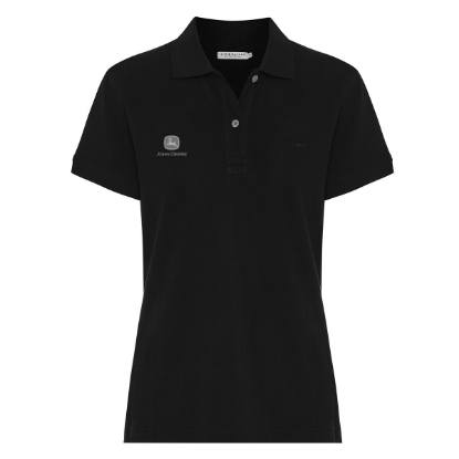Picture of John Deere Women Cotton Polo by R. M. Williams – Black NE