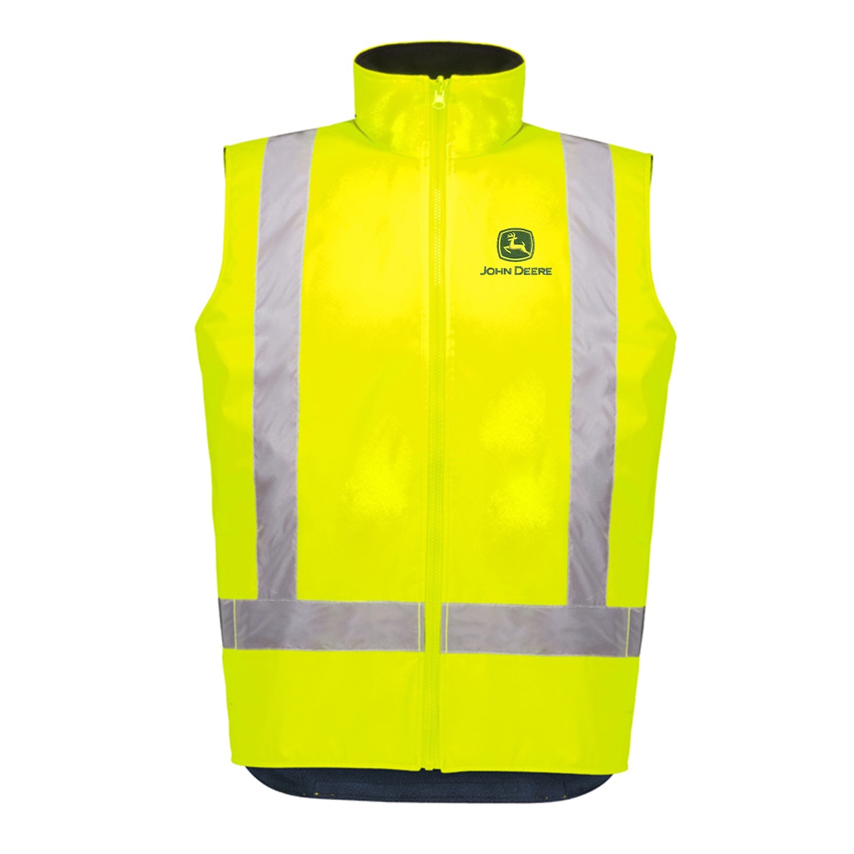 Picture of John Deere Unisex Hi Vis Waterproof Reversible Vest - Yellow/Navy