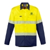 Picture of John Deere Mens Rugged Cooling Hi Vis Segmented Tape Long Sleeve Shirt - Yellow/Navy