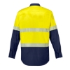 Picture of John Deere Mens Rugged Cooling Hi Vis Segmented Tape Long Sleeve Shirt - Yellow/Navy