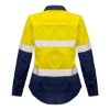 Picture of John Deere Ladies Rugged Cooling Hi Vis Taped Long Sleeve Shirt - Yellow/Navy