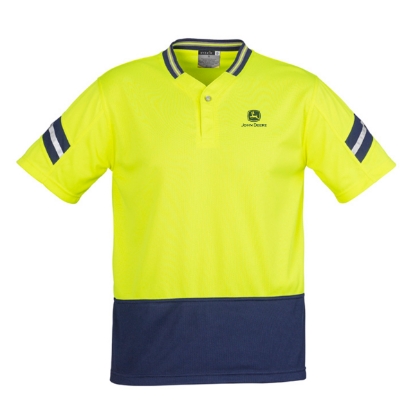 Picture of John Deere Hi Vis Astro Short Sleeve Shirt - Yellow/Navy