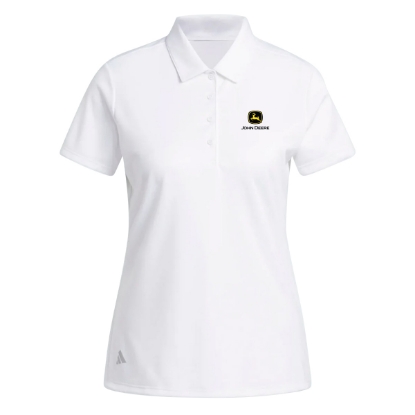Picture of John Deere Performance Ladies Polo by Adidas - White