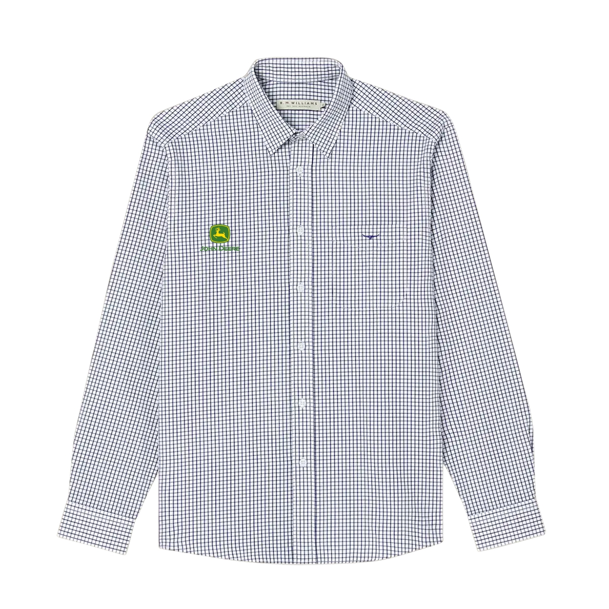 Picture of John Deere Nicole Checked Shirt by R. M. Williams – Navy/White AG
