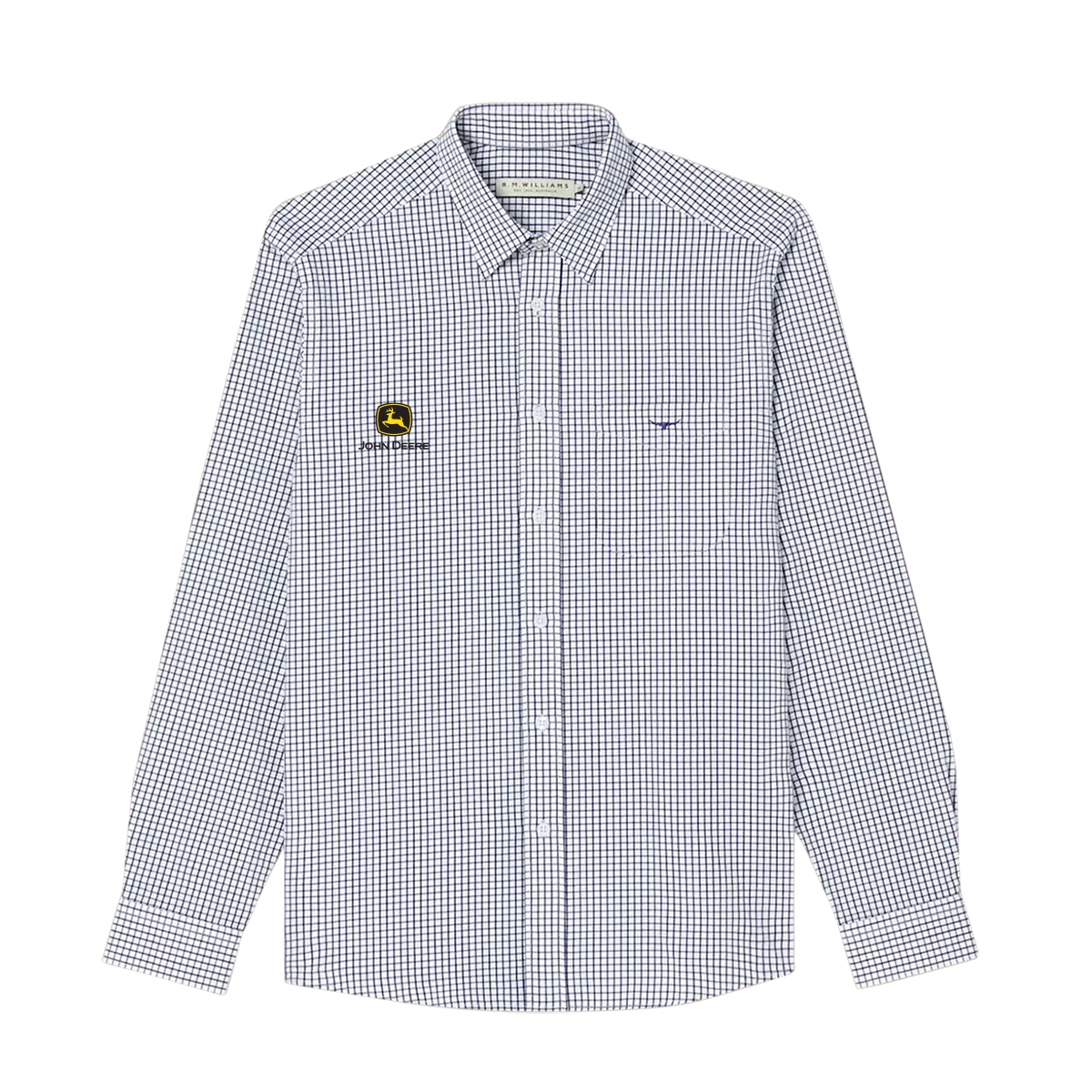 Picture of John Deere Nicole Checked Shirt by R. M. Williams – Navy/White CF