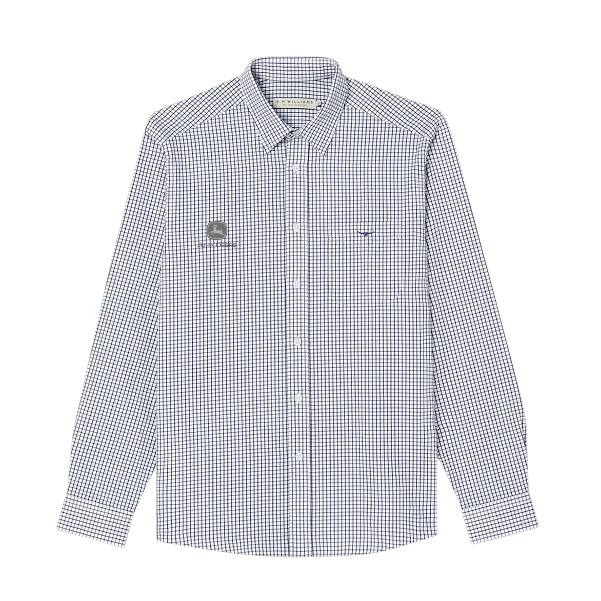 Picture of John Deere Nicole Checked Shirt by R. M. Williams – Navy/White NE