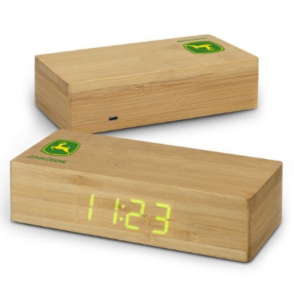 Picture of John Deere Bamboo Wireless Charging Clock