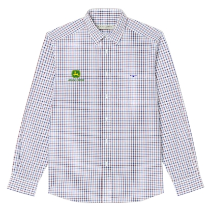Picture of John Deere Collins Shirt by R. M. Williams – Navy/Burgundy/White - AG