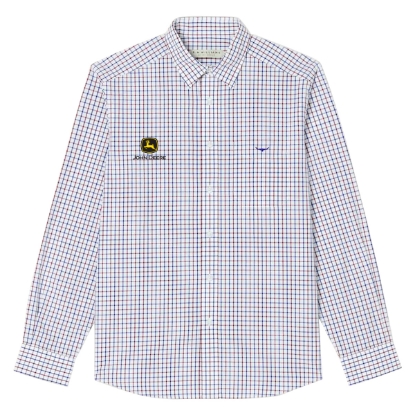 Picture of John Deere Collins Shirt by R. M. Williams – Navy/Burgundy/White - CF